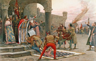 Kalman I (1068-1116), Rey de Hungría, prohibiendo la quema de brujas de Elek Benedek