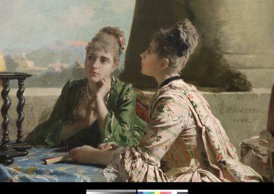 La lección de geografía, 1880 de Eleuterio Pagliano