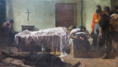Soldados visitan el cuerpo de Luciano Manara de Eleuterio Pagliano