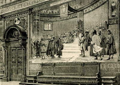 Frescos del Gran Salón del Palacio de los Barnabitas, obra de Elia Bonci (1866-1953), Macerata, Las Marcas, Italia. de Elia Bonci