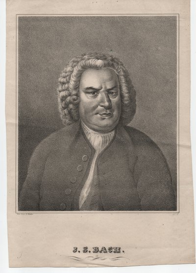 Johann Sebastian Bach (1685-1750) (c. 1850, grabado) de Elias Gottleib (after) Haussmann