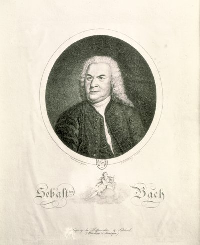Retrato de Johann Sebastian Bach (1685-1750) grabado por Friedrich Wilhelm Nettling de Elias Gottleib Haussmann