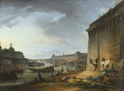 Vista de París desde el malecón bajo el Pont Neuf de Elias Martin