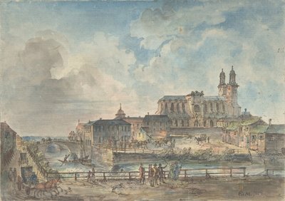 Vista de la catedral de Uppsala desde el norte de Elias Martin