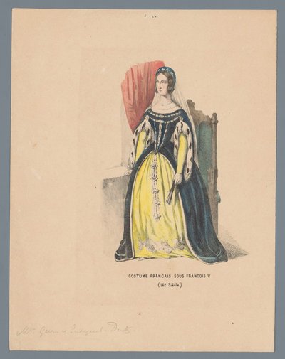 Traje francés bajo Francois 1st. (siglo XVI) (título sobre objeto) de Elias Spanier (attributed to)
