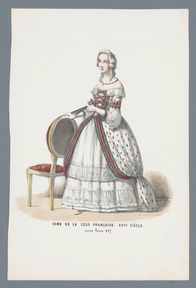 Dama de la Corte Francesa. Siglo XVIII (bajo Luis XV) (título sobre objeto) de Elias Spanier