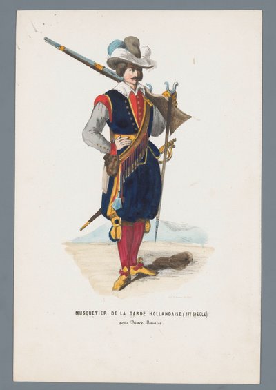 Mosquetero de la Guardia Holandesa (siglo XVII). bajo el príncipe Mauricio de Elias Spanier