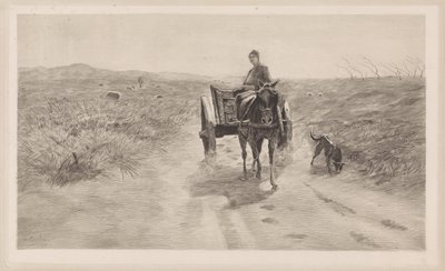 paisaje con carro de caballos de Elias Stark
