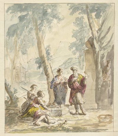 Abraham recibe a los tres ángeles de Elias van Nijmegen