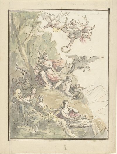 Apolo y las musas en el Parnaso de Elias van Nijmegen