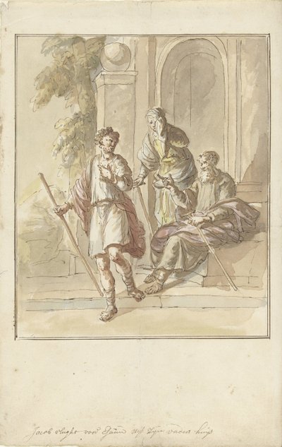 Jacob huye de la casa de su infancia de Elias van Nijmegen
