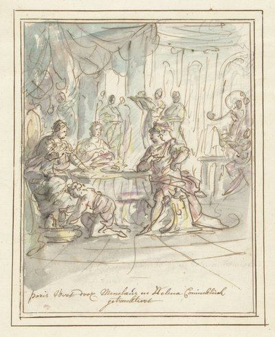 París es recibido por Menelao y Helena de Elias van Nijmegen