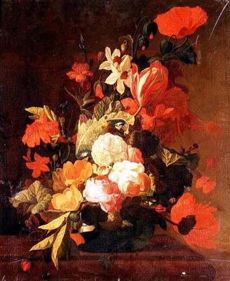 Rosas, tulipanes, convolvulus, etc. de Elias van den (follower of) Broeck