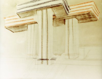 Dibujo de diseño para el edificio wolkenbugel (nube de hierro) propuesto por el lissitzky (lazar markovich lissitzky) que nunca se construyó de Eliezer Markowich Lissitzky