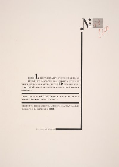 Página de Título de Eliezer Markowich Lissitzky