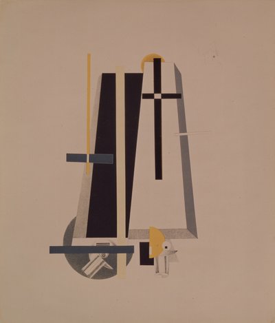 Fabricantes de ataúdes. Figurilla para la ópera Victoria sobre el sol de A. Kruchenykh, 1920-1921 de Eliezer Markowich Lissitzky