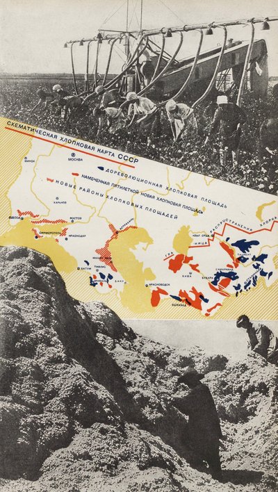 Crianza de algodón. Ilustración de La URSS construye el socialismo, 1933 de Eliezer Markowich Lissitzky