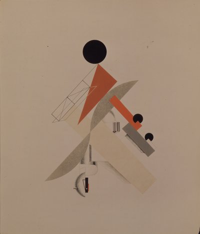 Trotamundos. Figurilla para la ópera Victoria sobre el sol de A. Kruchenykh, 1920-1921 de Eliezer Markowich Lissitzky