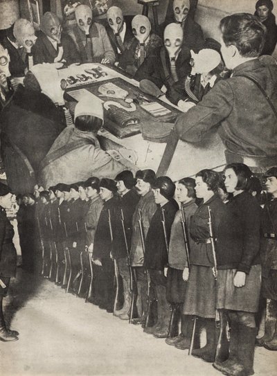 Osoaviakhim. Ilustración de La URSS Construye el Socialismo de Eliezer Markowich Lissitzky
