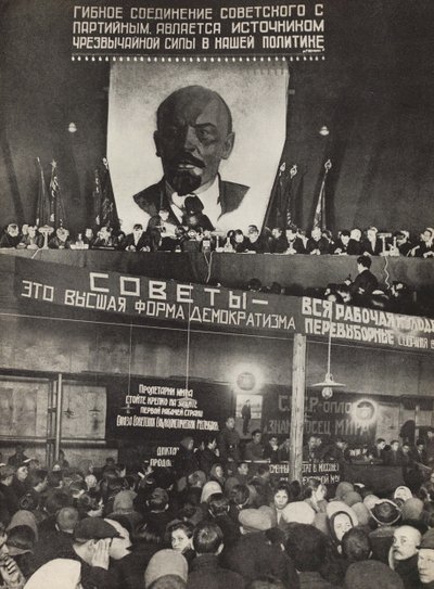 Soviets - la forma más alta de democracia. Ilustración de la URSS construye el socialismo, 1933 de Eliezer Markowich Lissitzky