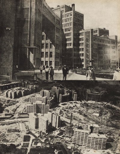 Complejo Gosprom Palacio de la Industria en la ciudad ucraniana de Járkov, 1933 de Eliezer Markowich Lissitzky