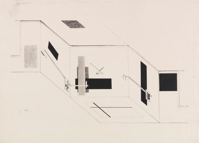 La Sala Proun. Hoja 5 del portafolio I Kestner, 1923 de Eliezer Markowich Lissitzky