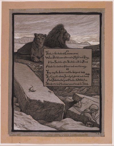 (Ilustración de Rubáiyát de Omar Khayyám) Cortes de Jamshyd de Elihu Vedder