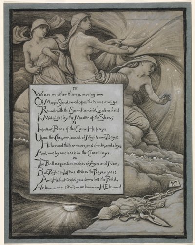 (Ilustración para Rubáiyát de Omar Khayyám) Las Parcas se reúnen en las estrellas de Elihu Vedder