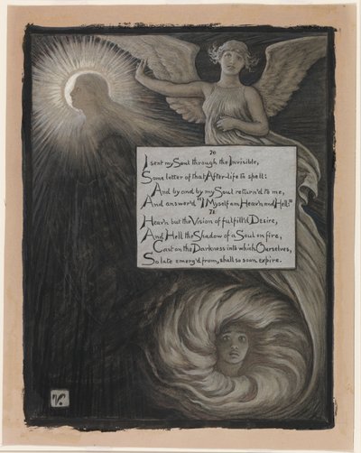 (Ilustración de Rubáiyát de Omar Khayyám) La respuesta del alma de Elihu Vedder