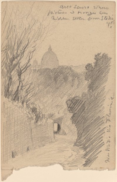 Arco Oscuro--Sobre la Vía Fiaminia, c. 1890 de Elihu Vedder