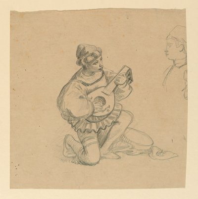 Niño tocando un laúd de Elihu Vedder