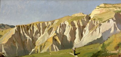 Acantilados de Volterra (óleo sobre tabla) de Elihu Vedder