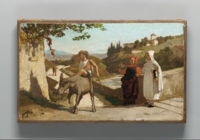 La fábula del molinero, su hijo y el burro de Elihu Vedder