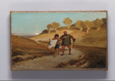 La fábula del molinero, su hijo y el burro de Elihu Vedder