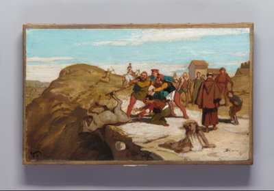 La fábula del molinero, su hijo y el burro de Elihu Vedder