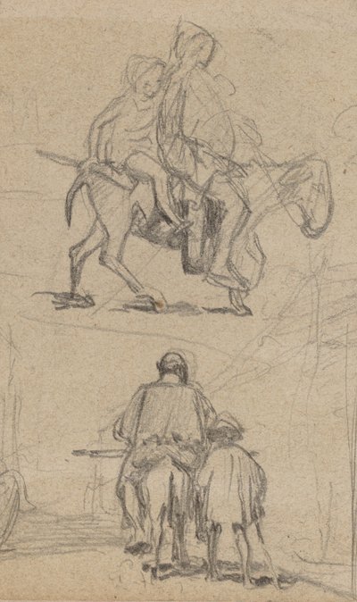 Padre, Hijo y Burro, c. 1859 de Elihu Vedder