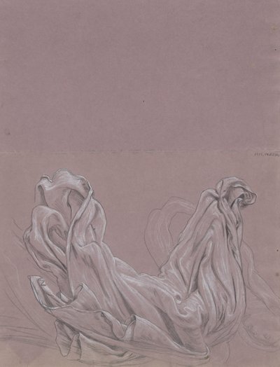 Figura Estudios (anverso); Estudio de cortinas (verso) de Elihu Vedder