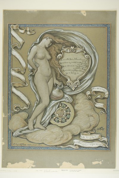 Estudio de Figura para Rubaiyat de Omar Khayyam de Elihu Vedder