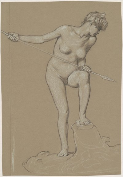 Niña lanzando un delfín de Elihu Vedder