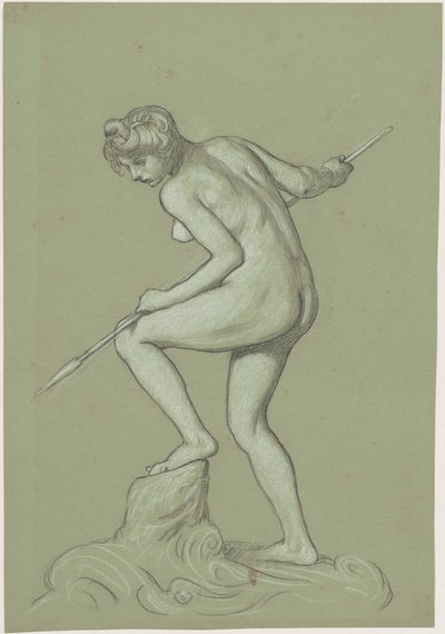 Niña arponeando delfín de Elihu Vedder