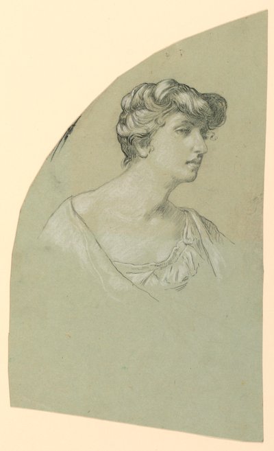 Boceto de retrato de una joven de Elihu Vedder