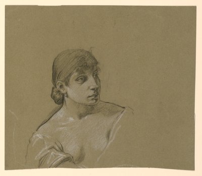 Retrato de una joven de Elihu Vedder