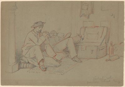 Estudiantes en el Barrio Latino, París, c. 1858 de Elihu Vedder