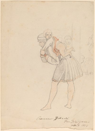 Estudio después de Gozzoli, 1858 de Elihu Vedder