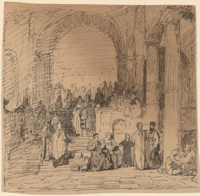 Estudio después de un maestro antiguo de Elihu Vedder