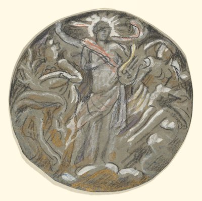 Estudio para Centre Tondo of Huntington Ceiling - Apollo and the Four Seasons de Elihu Vedder