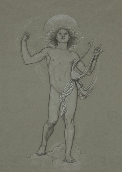 Estudio para Figura de Apolo, de los 60 estudios para el techo de Huntington (1926.80) de Elihu Vedder