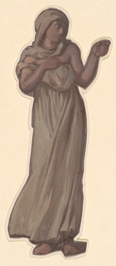 Estudio para "Chicas Griegas Bañándose" de Elihu Vedder