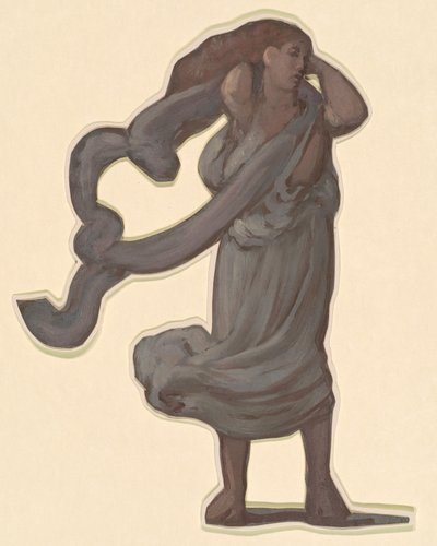 Estudio para "Chicas griegas bañándose" de Elihu Vedder