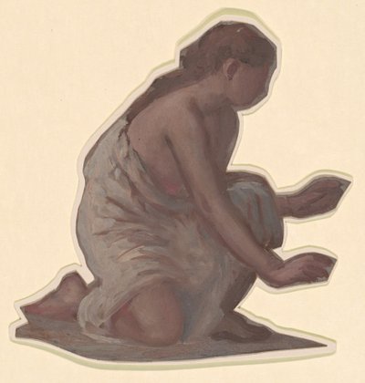 Estudio para chicas griegas bañándose, c. 1872 de Elihu Vedder